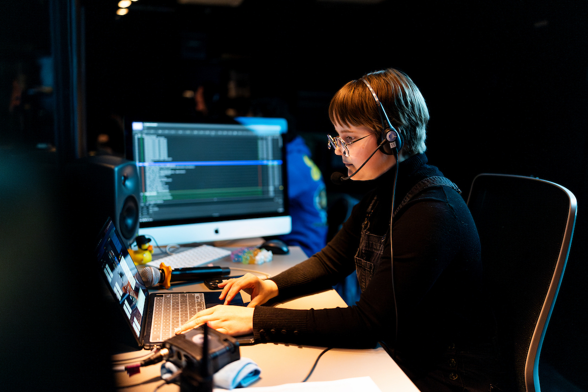 Person typing on a computer