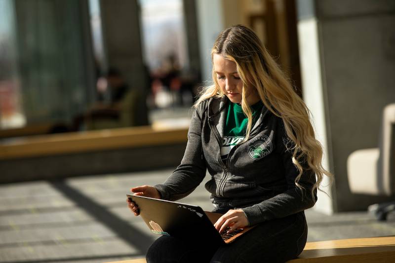 Image of a student on a laptop