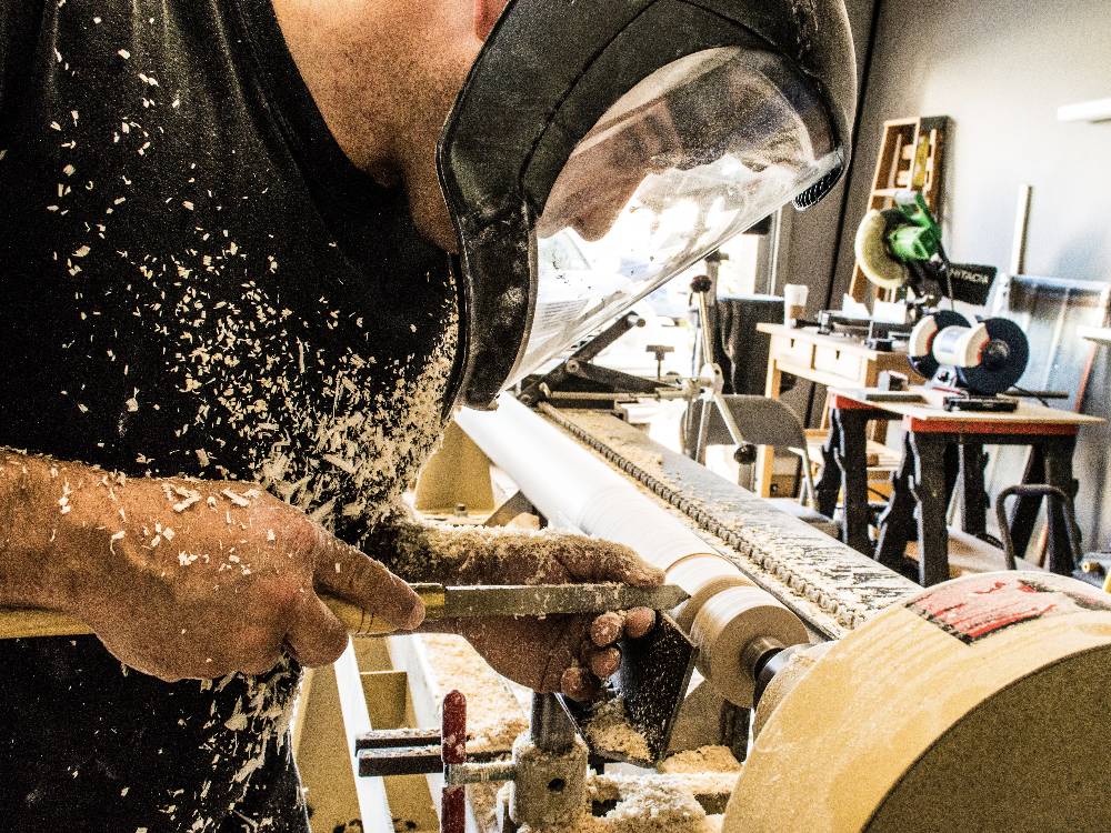 Man using a table saw