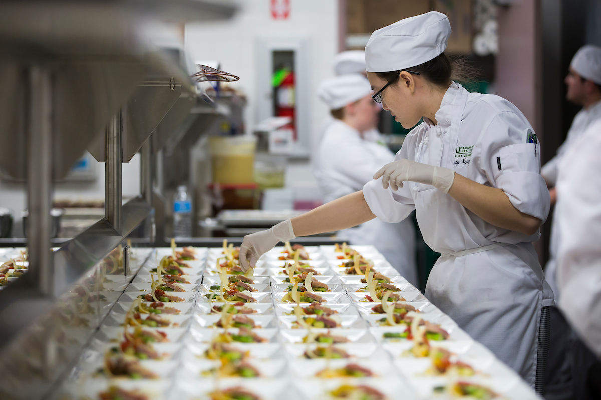chef plating dishes
