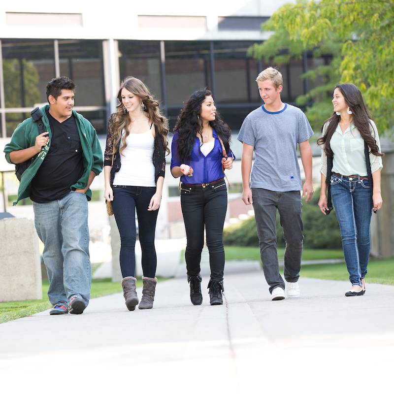 High school students posing