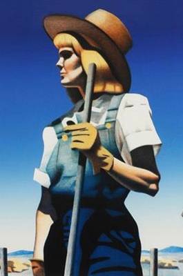 This is a portion of a Gary Smith Lithograph titled Rural Women.