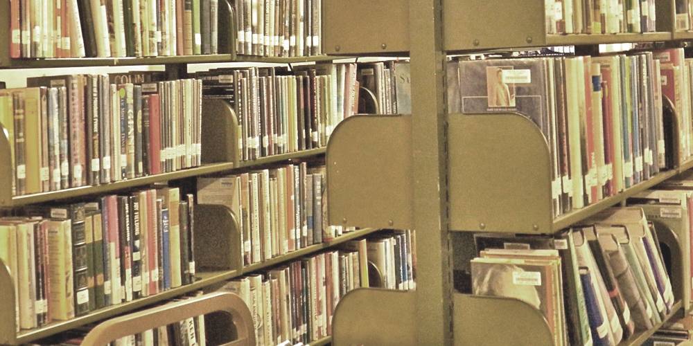 This is a picture of library stacks.
