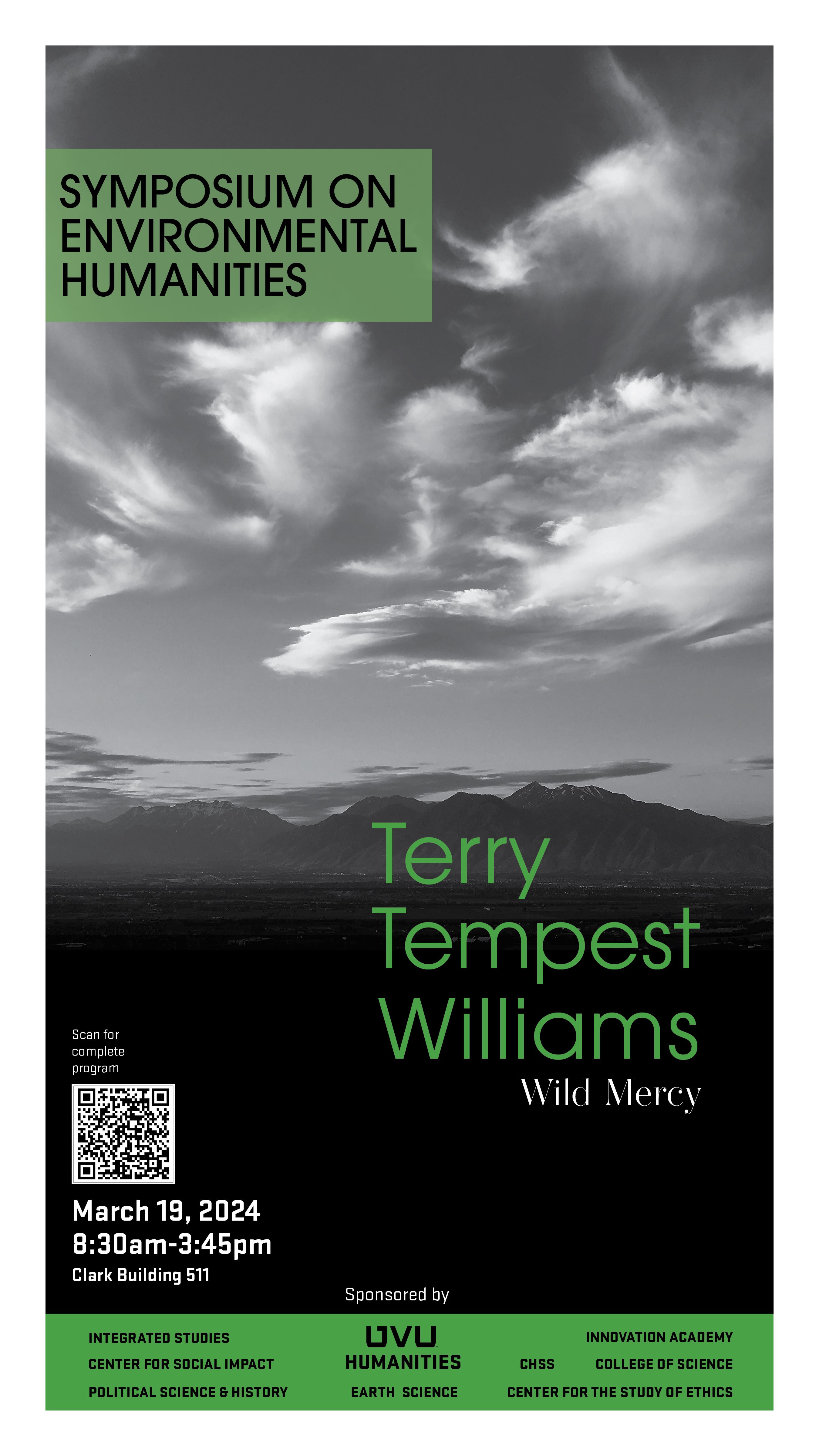 Sympsoium on environmental humanities - Terry Tempest Williams Wild Mercy