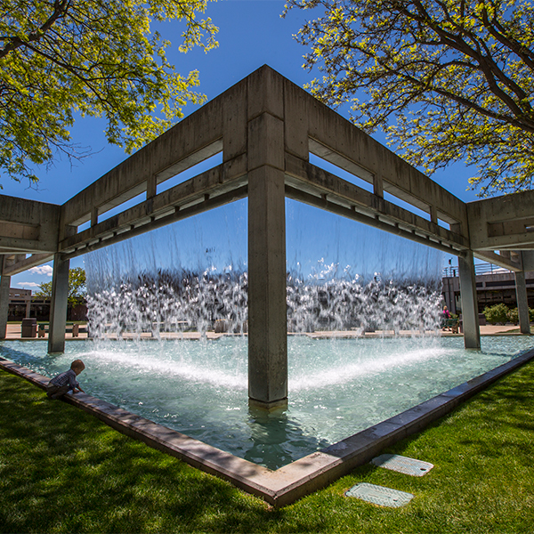 Water feature on campus