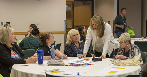 Members of UVU's professional association of campus employees at an event