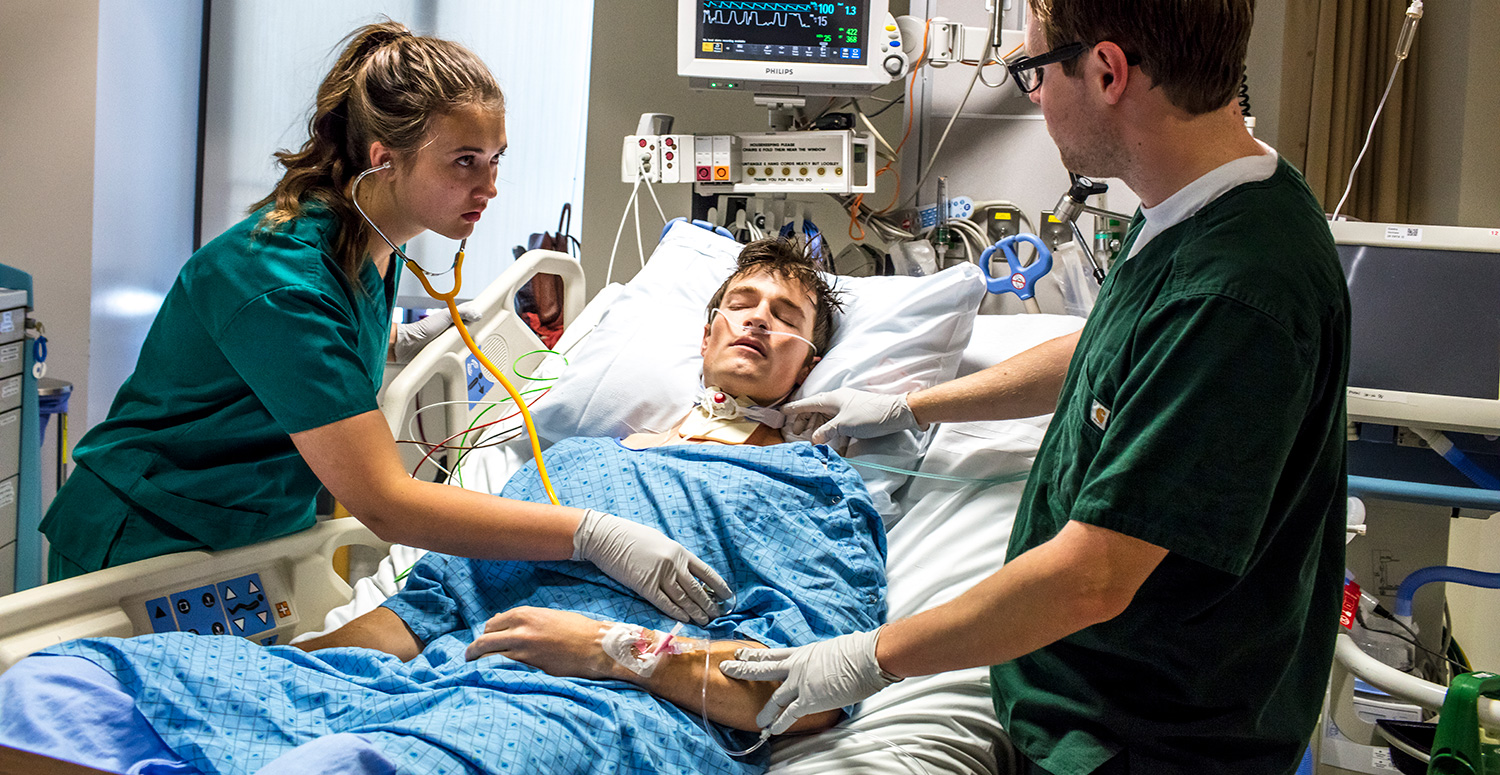 Man in hosptial bed