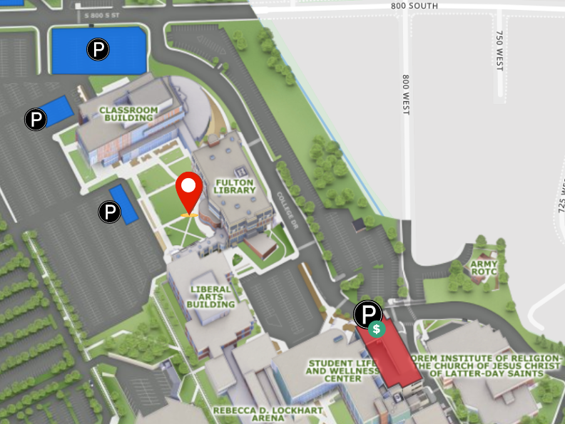 Parking map for the Fulton Library
