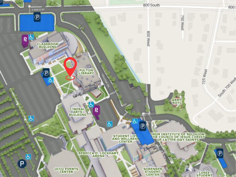 Parking map for the Fulton Library