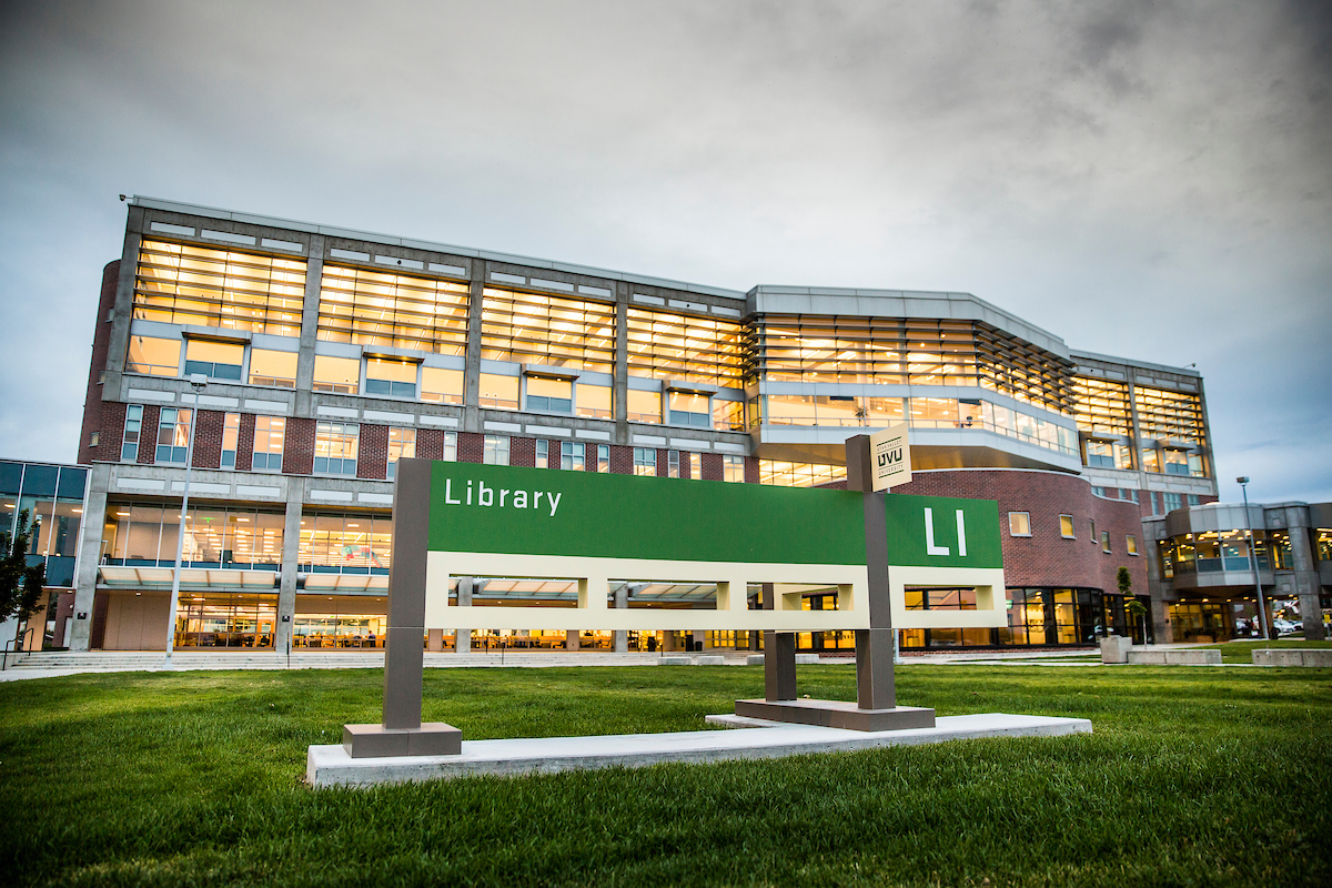 Image of the UVU Library building