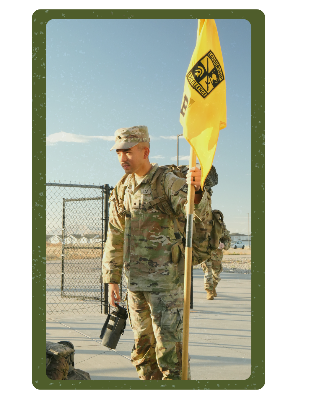group holding ROTC flag