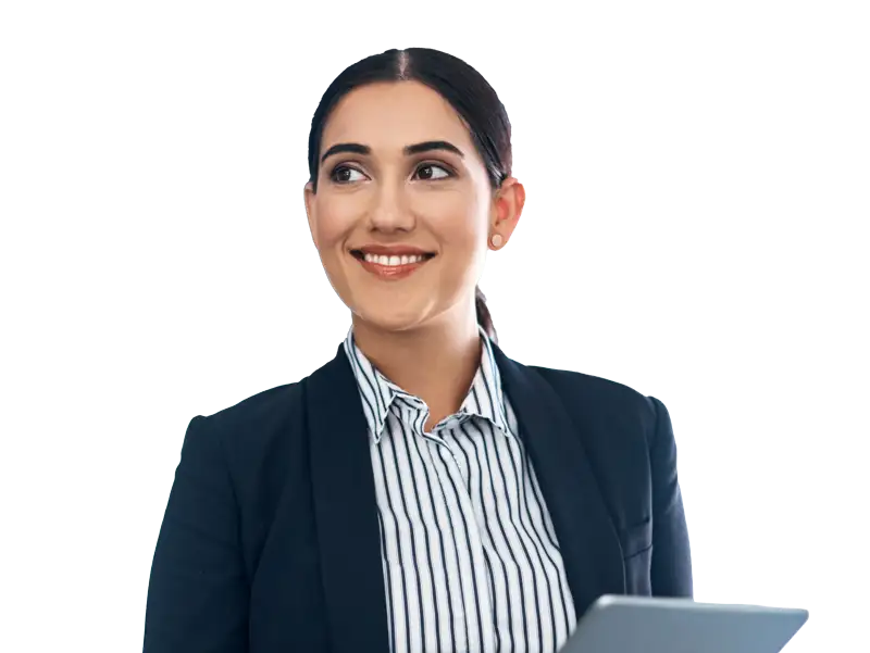 Businesswoman holding a tablet