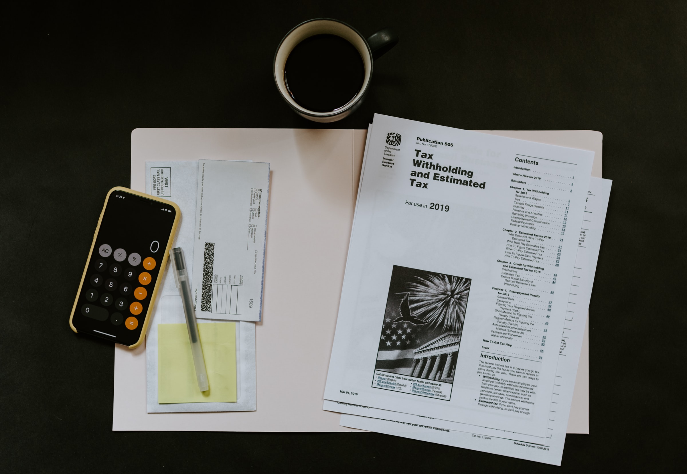 Person reviewing financial document