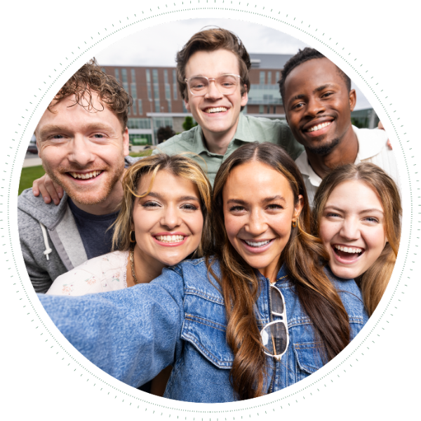 Group of students posing for a selfie