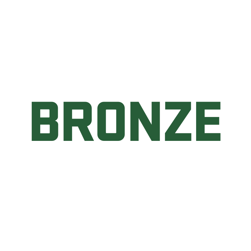 The word Bronze in Dark Green Text