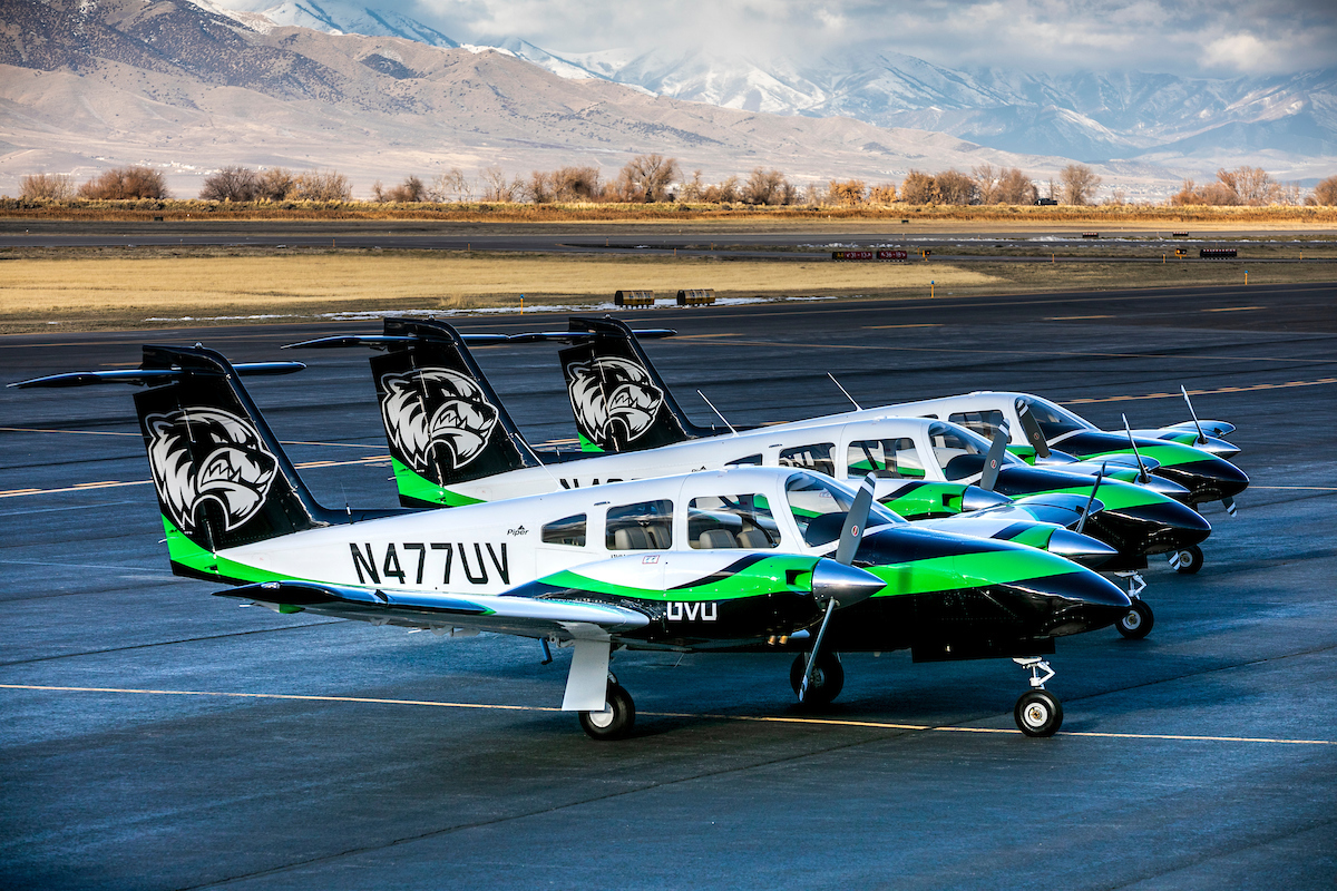 Airplanes with UVU logos