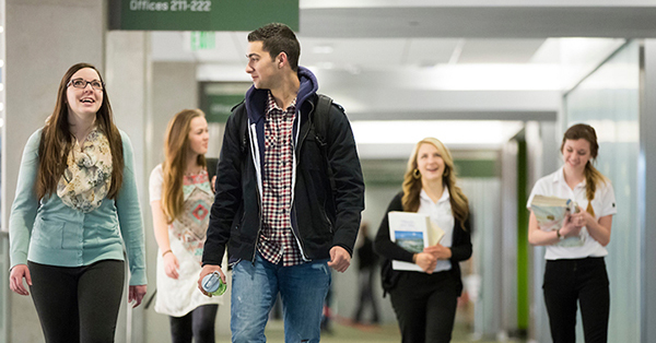 Students walking in halls