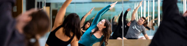 Student participating in a UVU fitness class