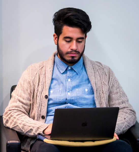 person working on laptop