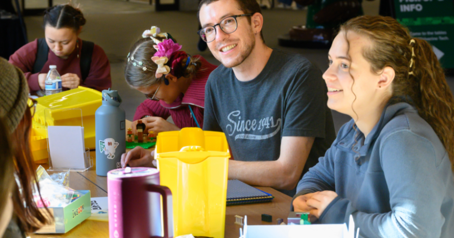 UVU students at a lego event in the Zone area