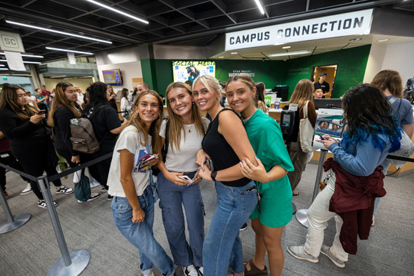 group of UVU students in front of Campus Connection