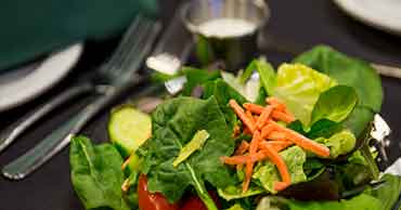 plated salad on table