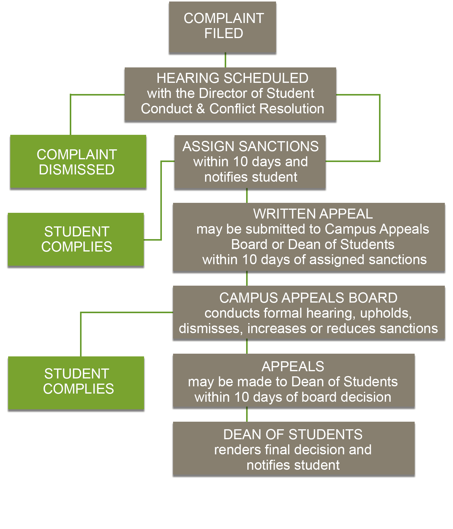 Flow chart of student due process.