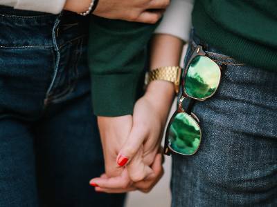 couple holding hands