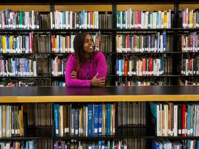 women in library