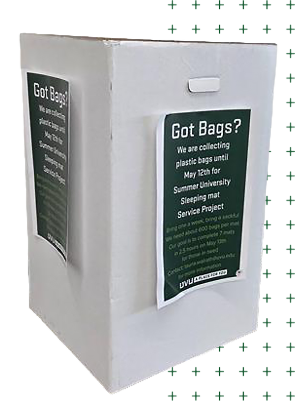 Grocery bag donation box