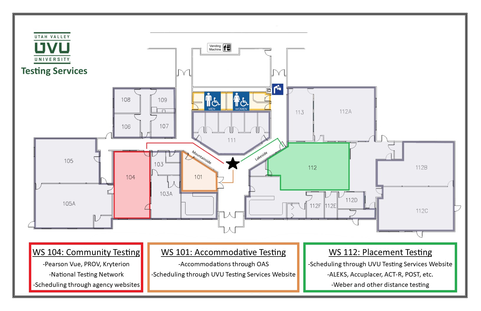 Uvu Testing Center Map