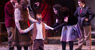 Child and actors from Caucasian Chalk Circle