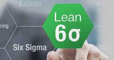 man pointing at shape that reads Lean Six Sigma