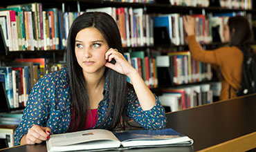 Student studying