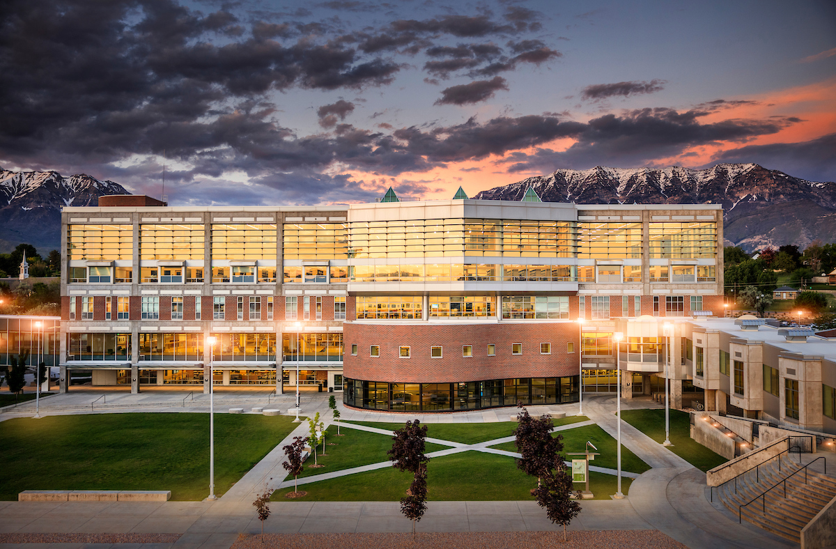 University Ariel Photograph at Night