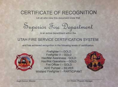 Department Recognition Certificate