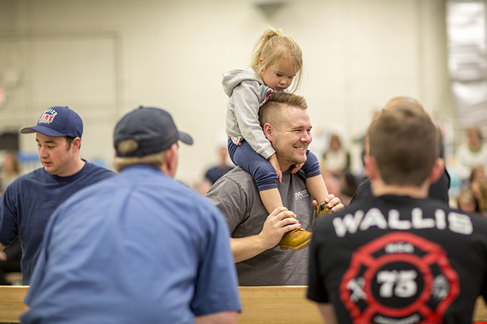 firefighter with family