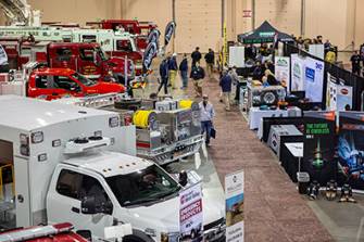 inside vendor hall showing exhibitors