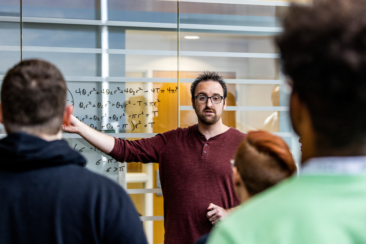 Image of a professor teaching in class