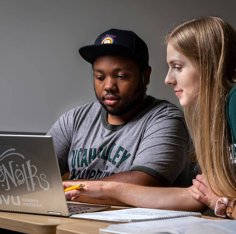 Image of students looking at their laptop