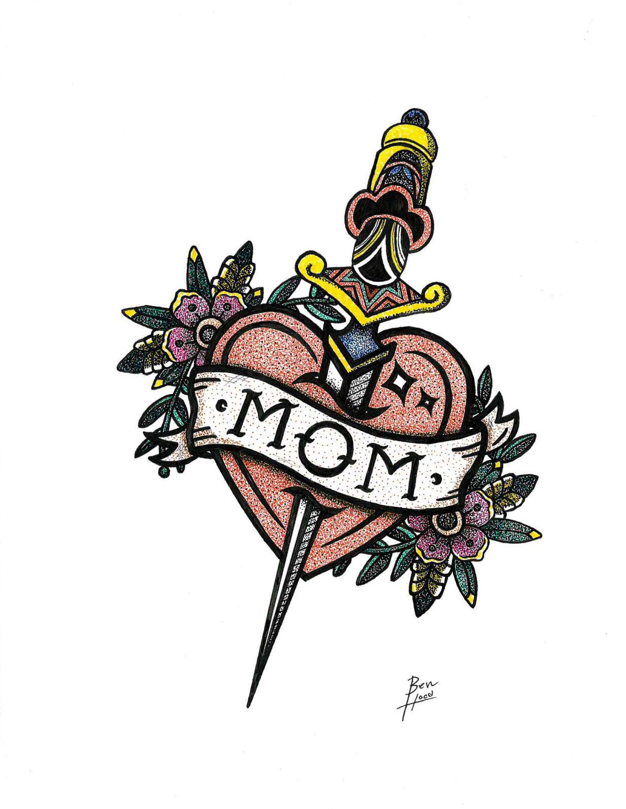 Artwork by Benjamin Hood titled Mom/A Son's Shield
