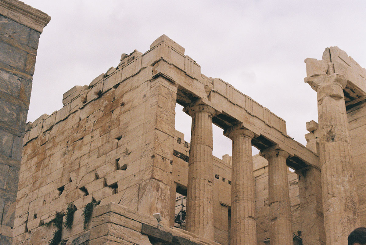 Close up image of the Parthenon in Greece 