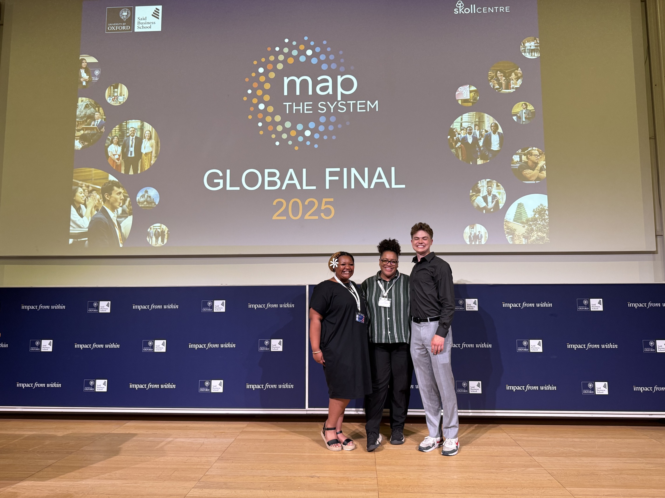 Janessa- Michelle Purcell, Cassie Bingham director of the Center for Social Impact at UVU, and McKay Jones after presentations were complete.