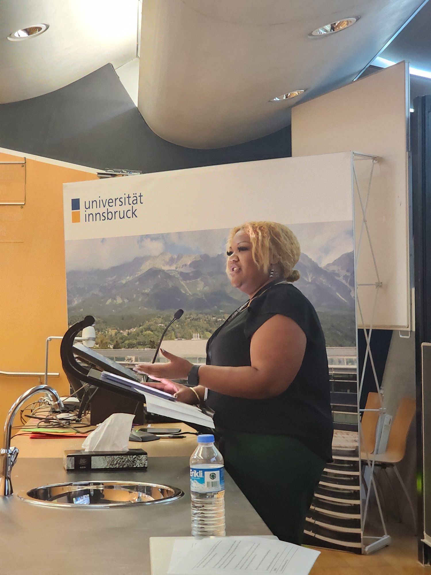 IMF President, Janessa- Michelle Purcell speaks as a  panelist for Mountain Youth voices.