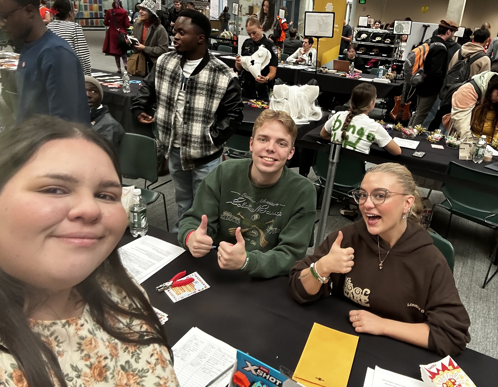 Group photo of the UIMF members: Kade Van Ry, Sashasah Bird, Natalia Figueroa.