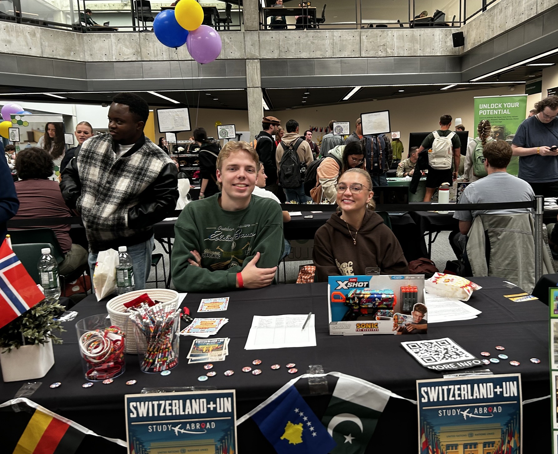 Group Photo of the Foreign Affairs Club Members:  Kade Van Ry and Sashasah Bird.