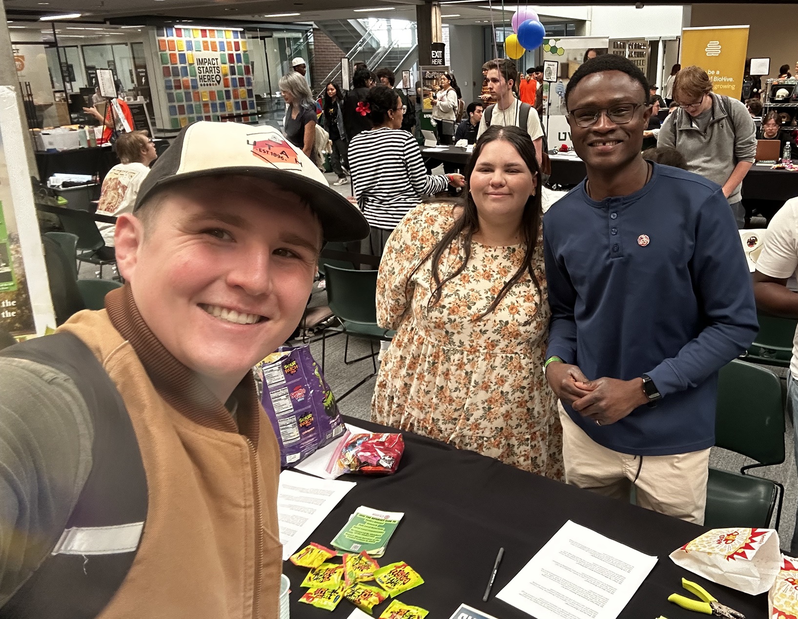 Group Photo with Jace Lang (New Rotaract Club Member) Natalia Figueroa, and Antoine Mwamba.