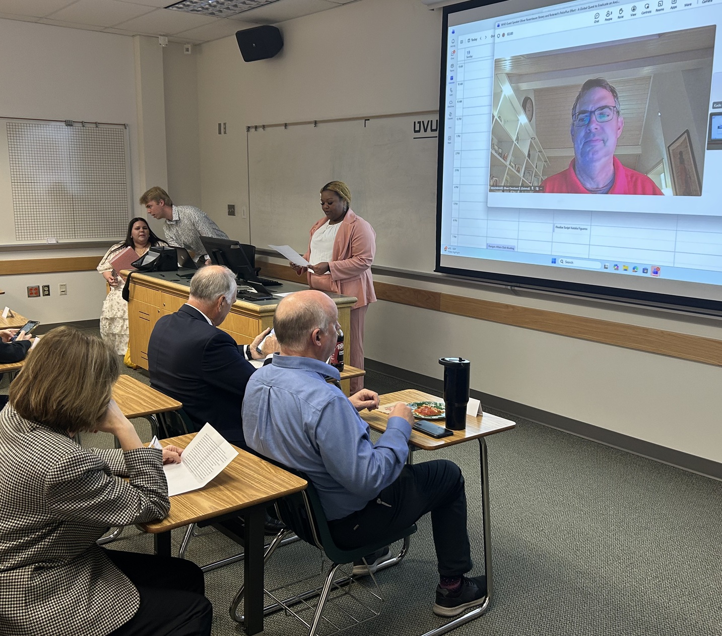 anessa-Michelle Purcell, Utah Valley University Rotaract President Greets Mr. Rosenbauer and Audience