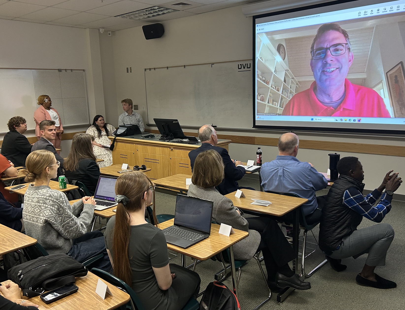 Presentation of Mr. Oliver Rosenbauer during the World Polio Day at Utah Valley University
