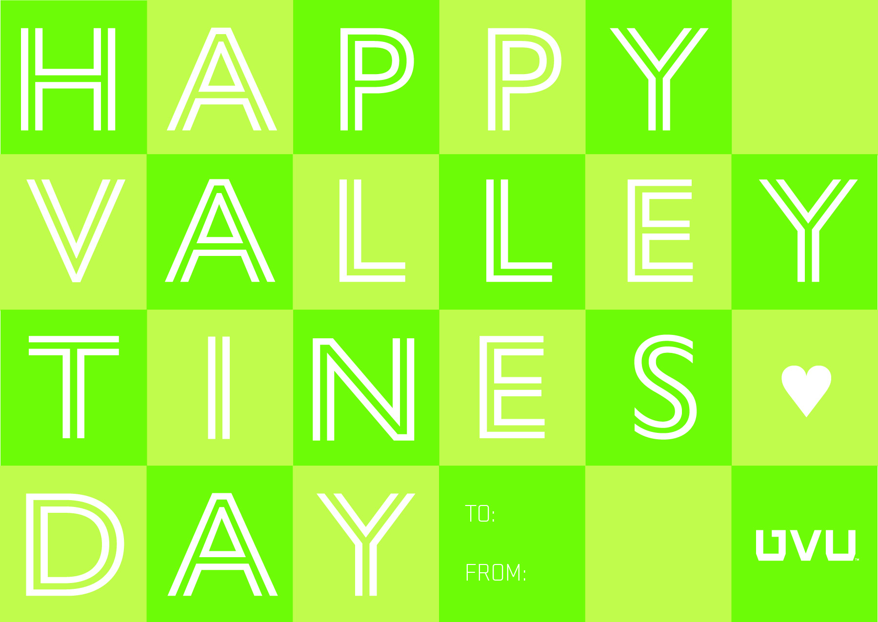 "Happy Valleytines Day" postcard